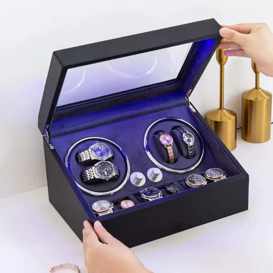 10-Slot Rotating Watch Storage Box