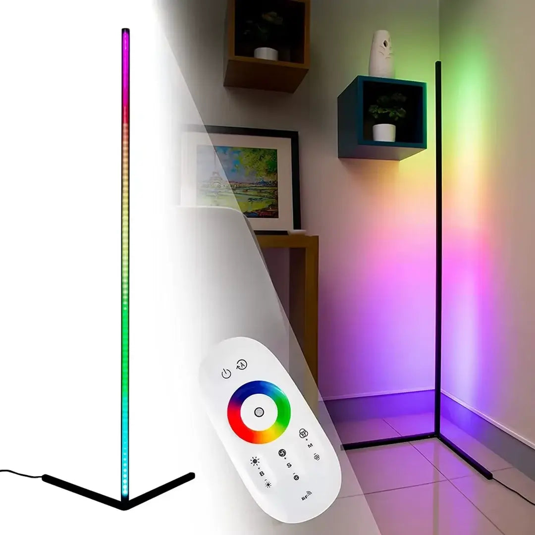 RGB LED Corner Floor Lamp with RF Remote Control