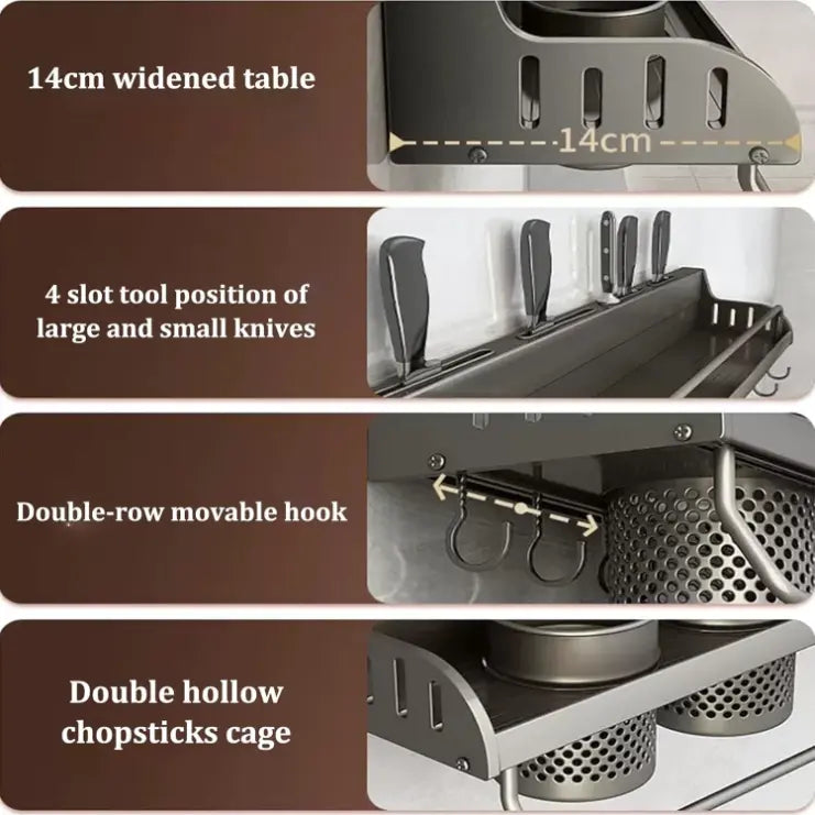Metal Wall-Mounted Kitchen Rack