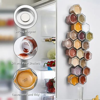20 Magnetic Glass Spice Jars