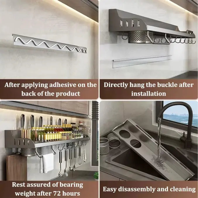 Metal Wall-Mounted Kitchen Rack