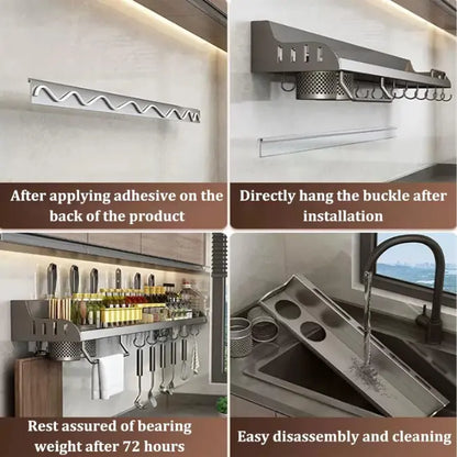 Metal Wall-Mounted Kitchen Rack