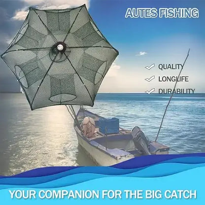 Portable Fishing Net Trap with 6 Holes
