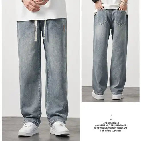 Men’s Relaxed Straight-Leg Wide Jeans
