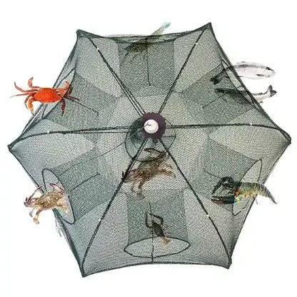 Portable Fishing Net Trap with 6 Holes