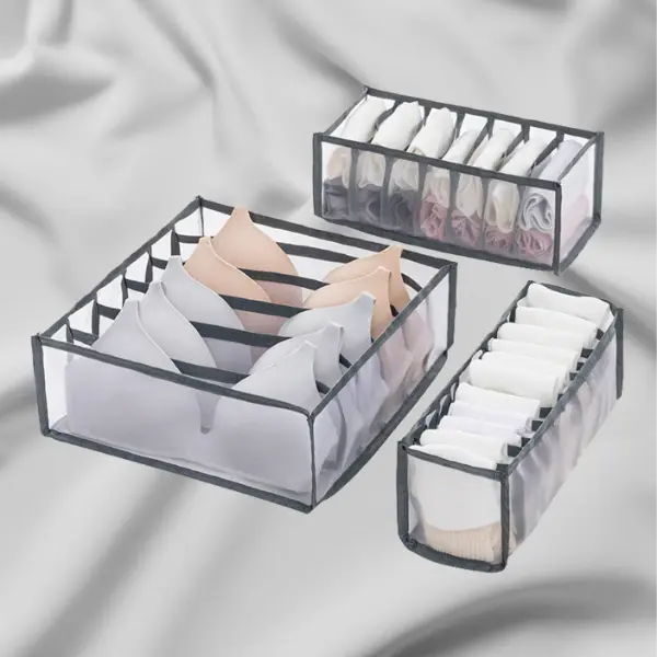 Pack of 3 Foldable Bra Organizer Storage Boxes