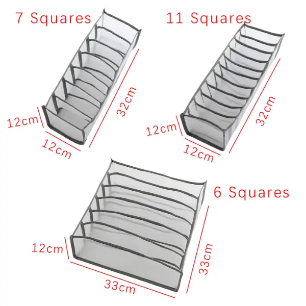 Pack of 3 Foldable Bra Organizer Storage Boxes