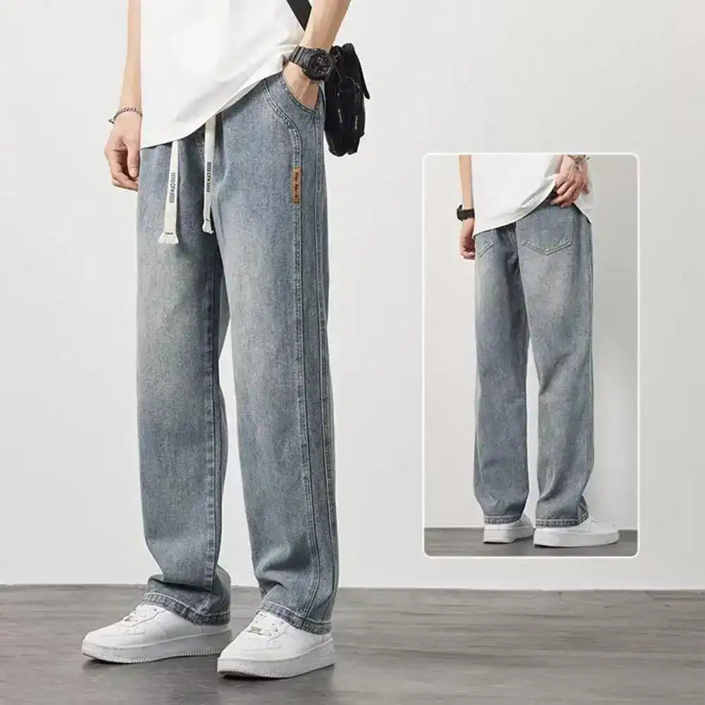 Men’s Relaxed Straight-Leg Wide Jeans