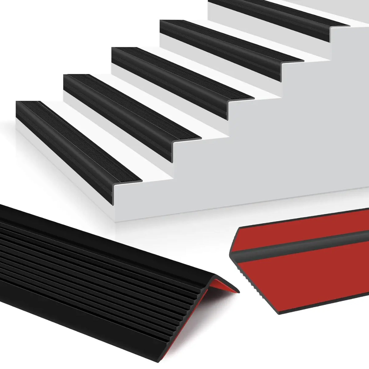 5 Anti-Slip Adhesive Stair Strips (1m×8cm)