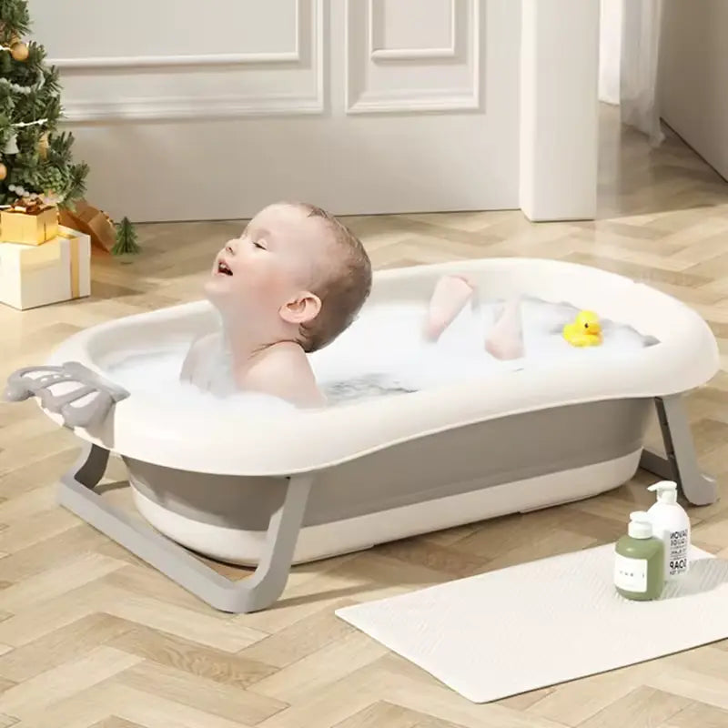 Foldable Baby Bathtub with Built-in Support