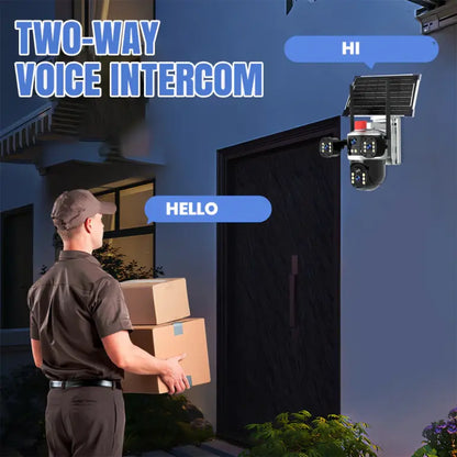 360° 4G/WiFi Solar Security Camera with Dual Lenses