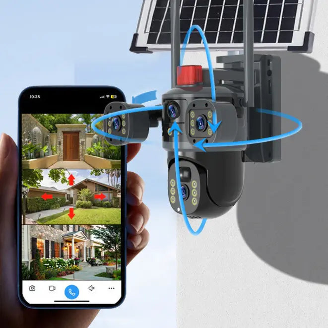 360° 4G/WiFi Solar Security Camera with Dual Lenses
